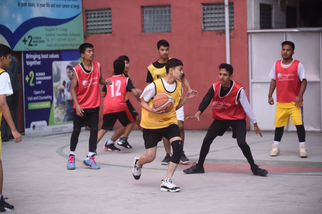 Uniglobe SS- Students Playing Basket Ball at college